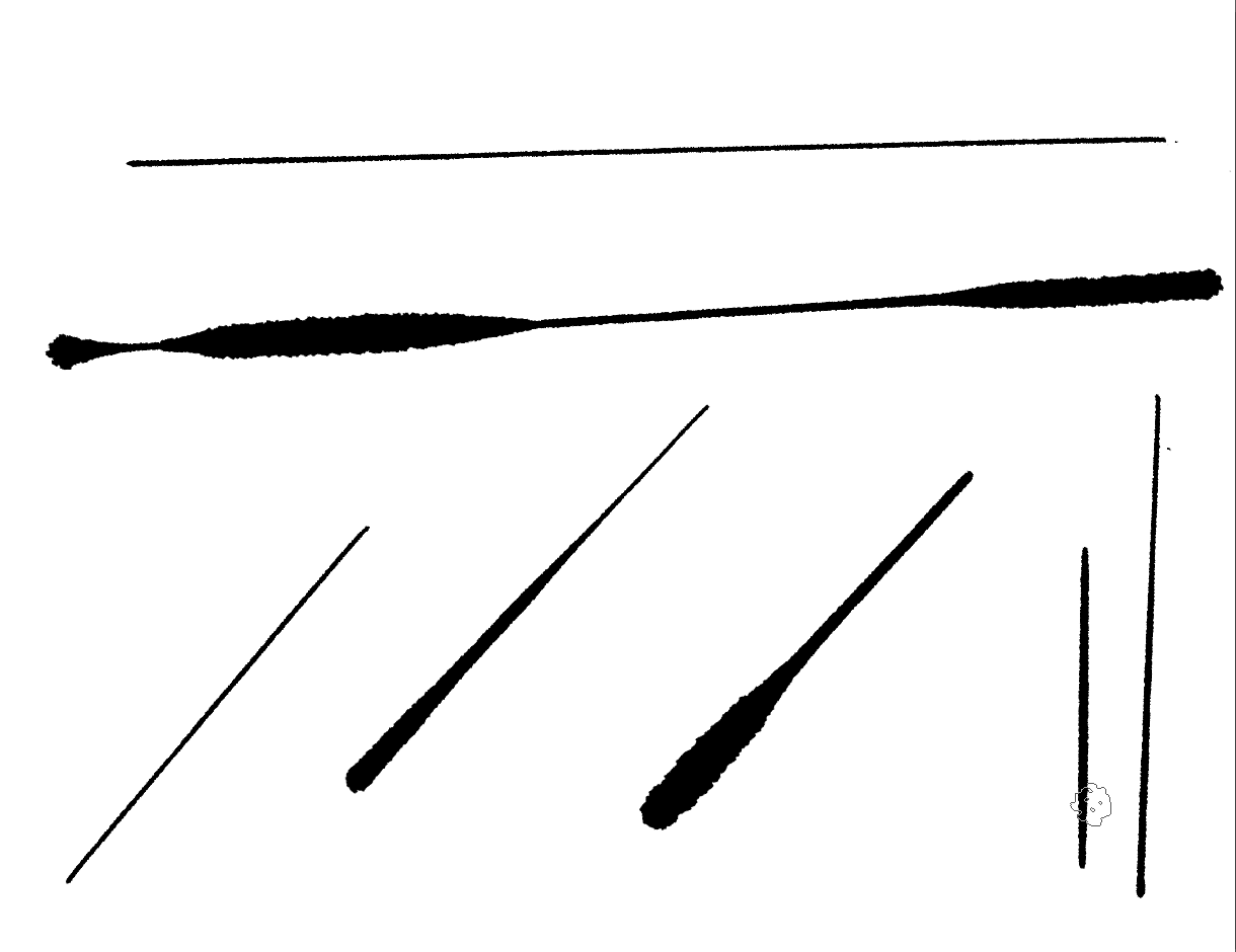 Horizontal, Vertical, and Diagonal lines using a physical ruler shows no mechnical wobbling.